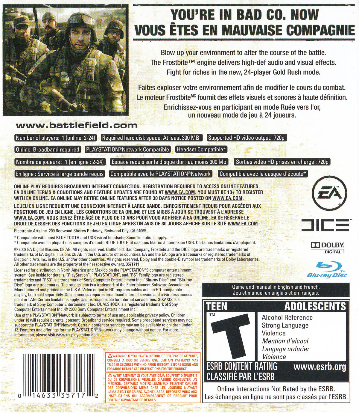 Battlefield: Bad Company - back