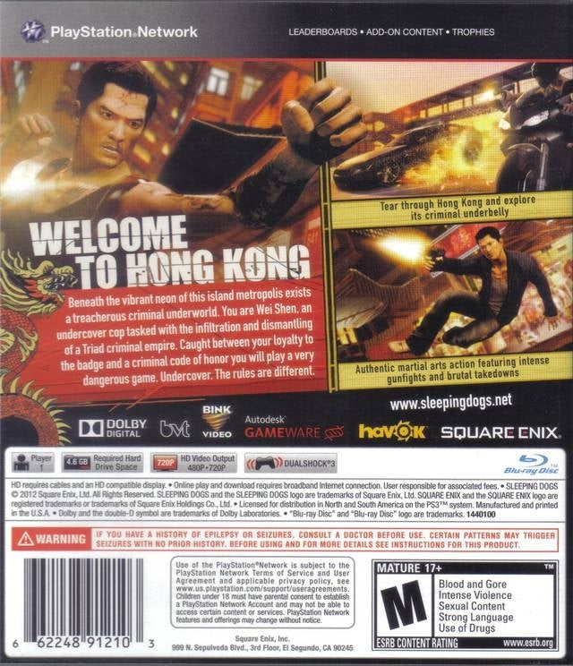 Sleeping Dogs - back