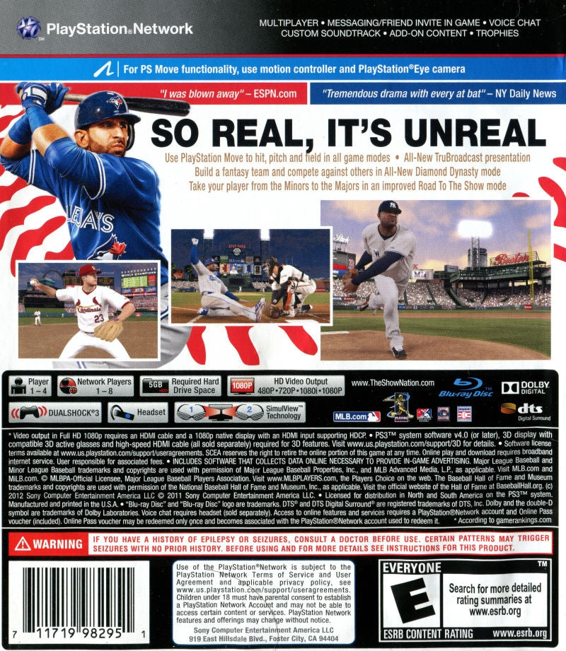 MLB 12: The Show - back