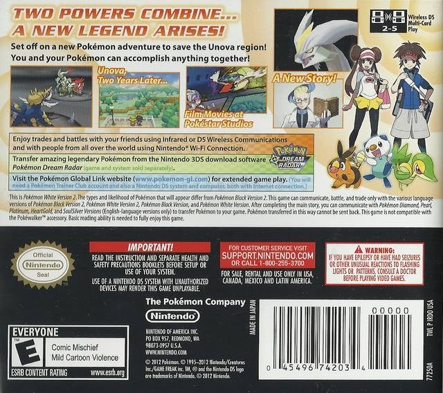 Pokemon White Version 2 - back