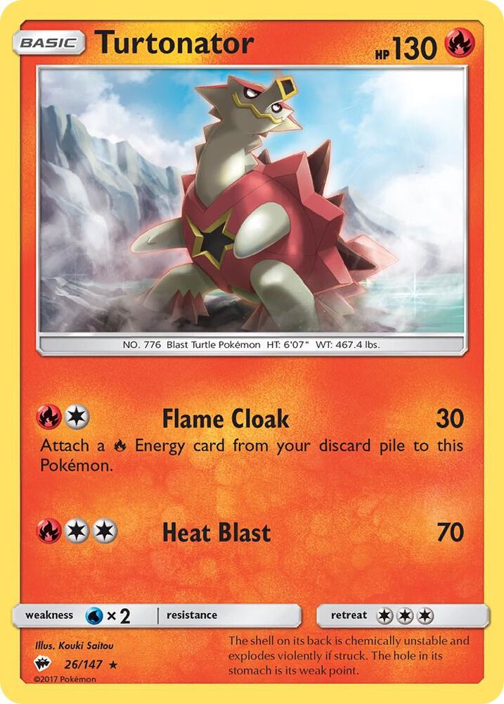 Turtonator - 26/147 (Reverse Holofoil) - NM - front
