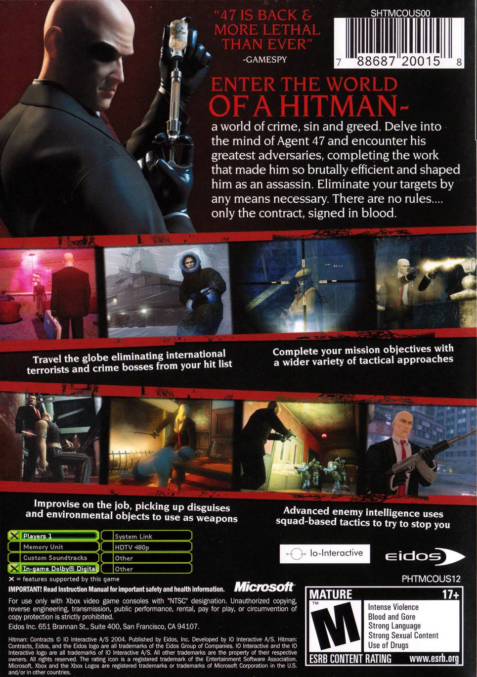 Hitman Contracts - back