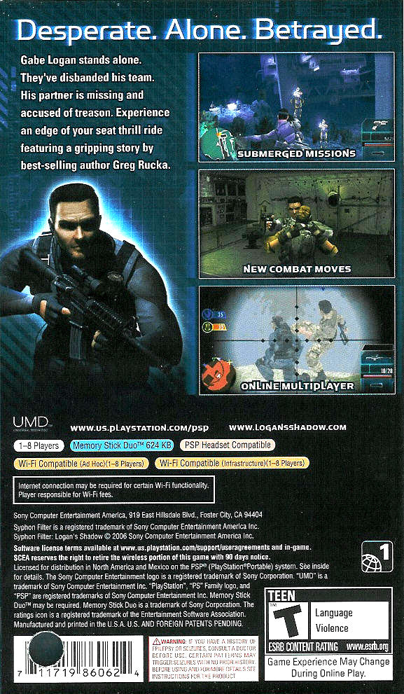 Syphon Filter: Logan's Shadow - back