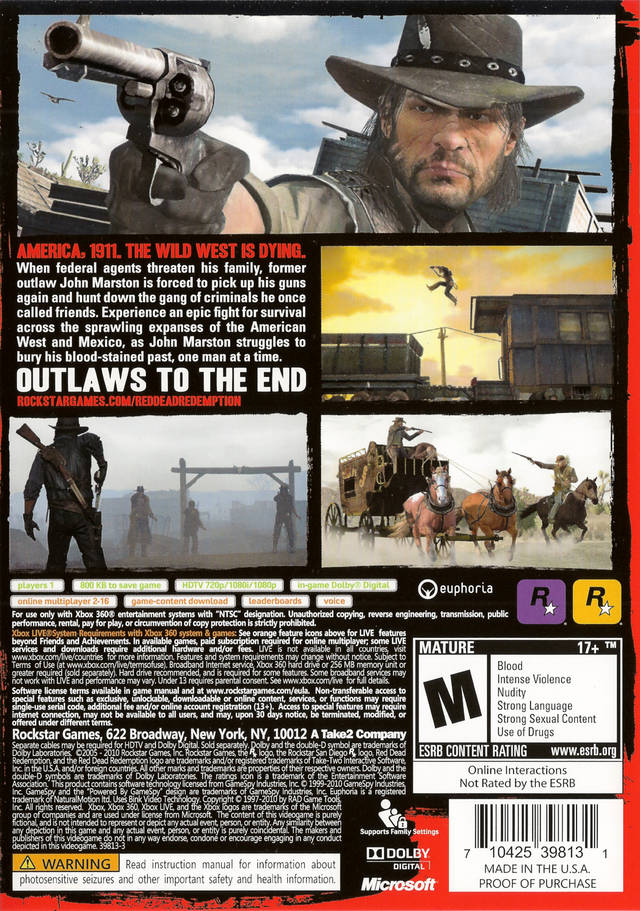 Red Dead Redemption - back