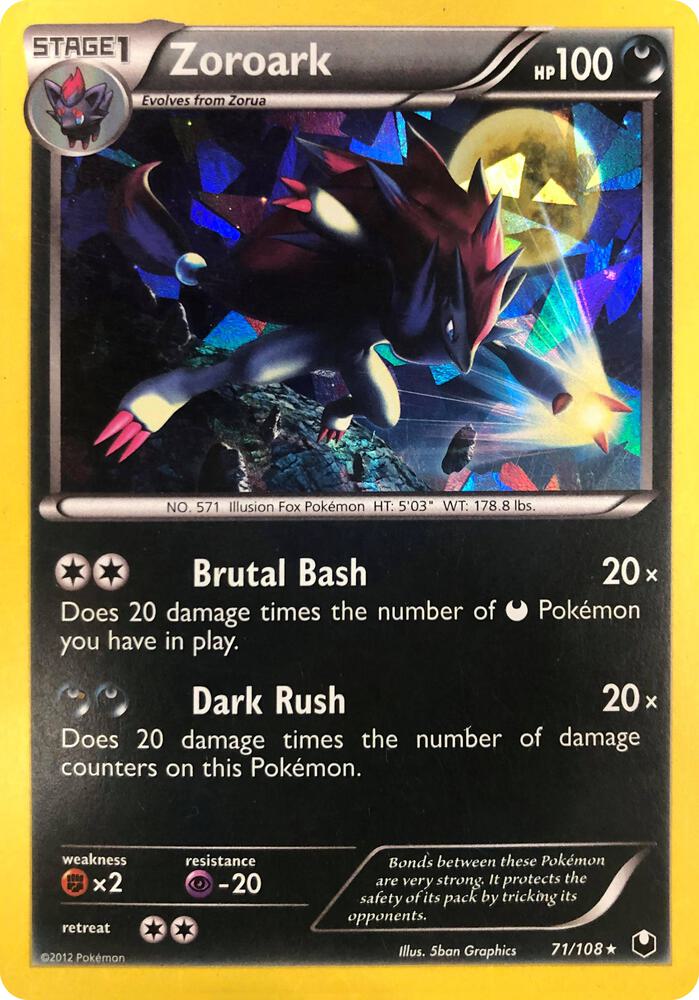 Zoroark - 71/108 (Cracked Ice Holo) - 071/108 (Holofoil) - LP - front