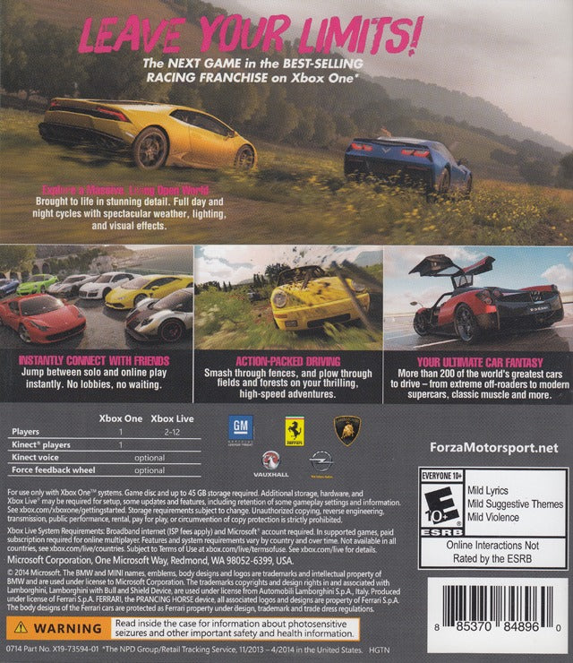 Forza Horizon 2 - back