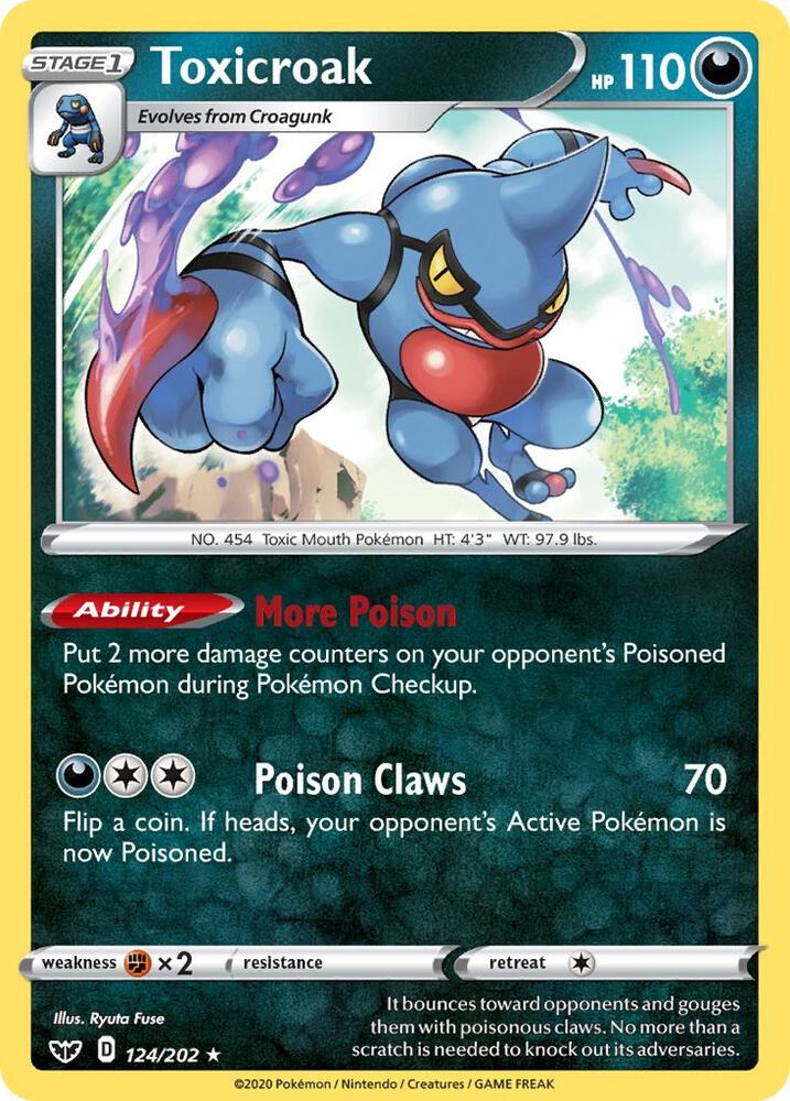 Toxicroak - 124/202 (Reverse Holofoil) - NM - front