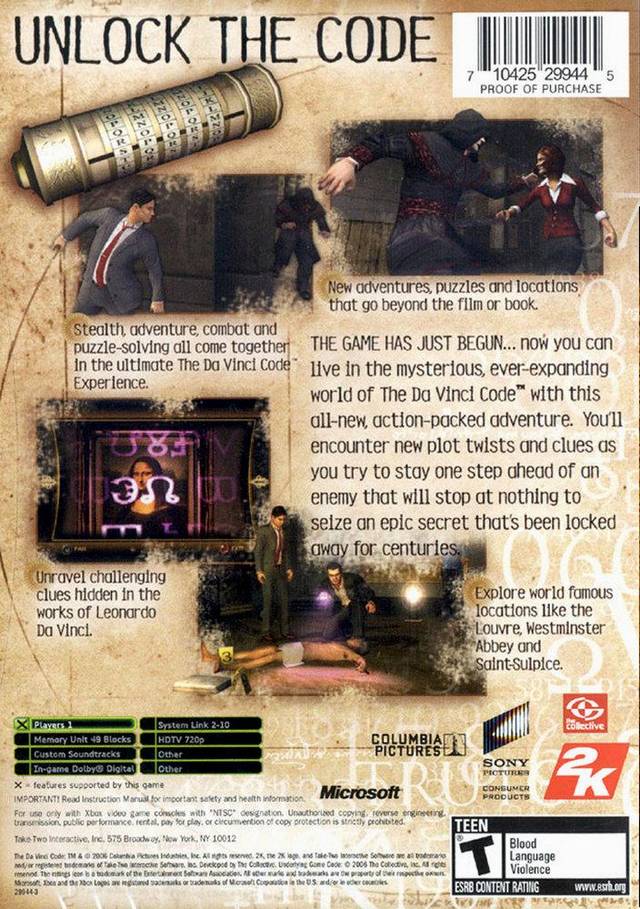 Da Vinci Code - back
