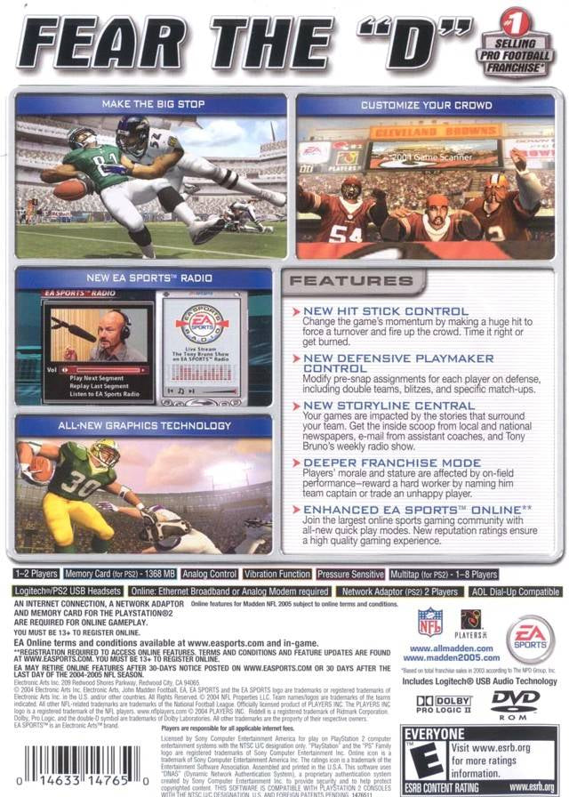 Madden 2005 - back