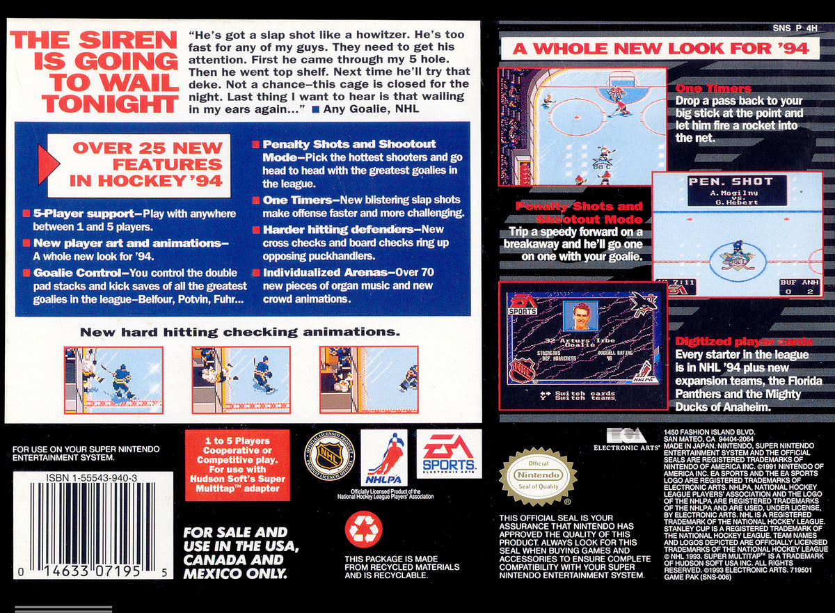 NHL 94 - back