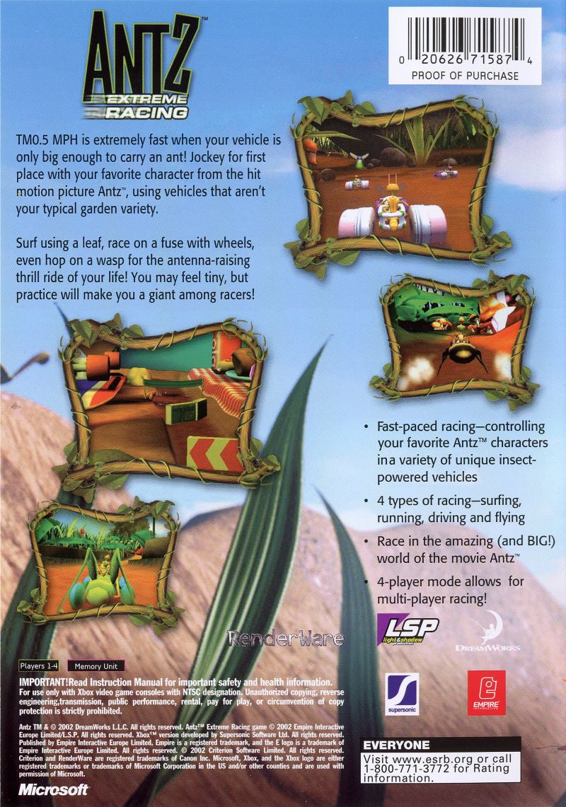 Antz Extreme Racing - back