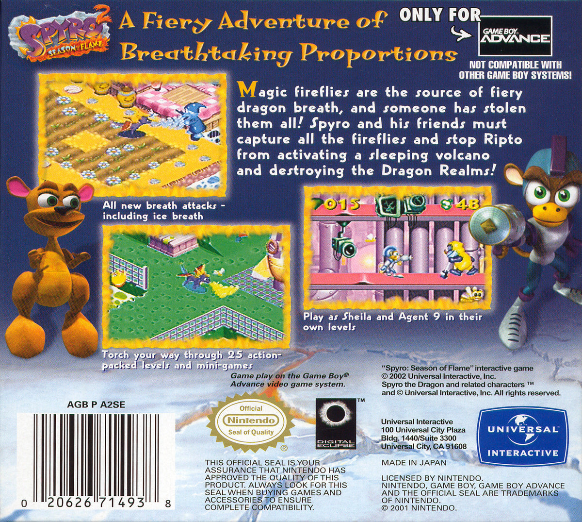 Spyro 2 Season of Flame - back