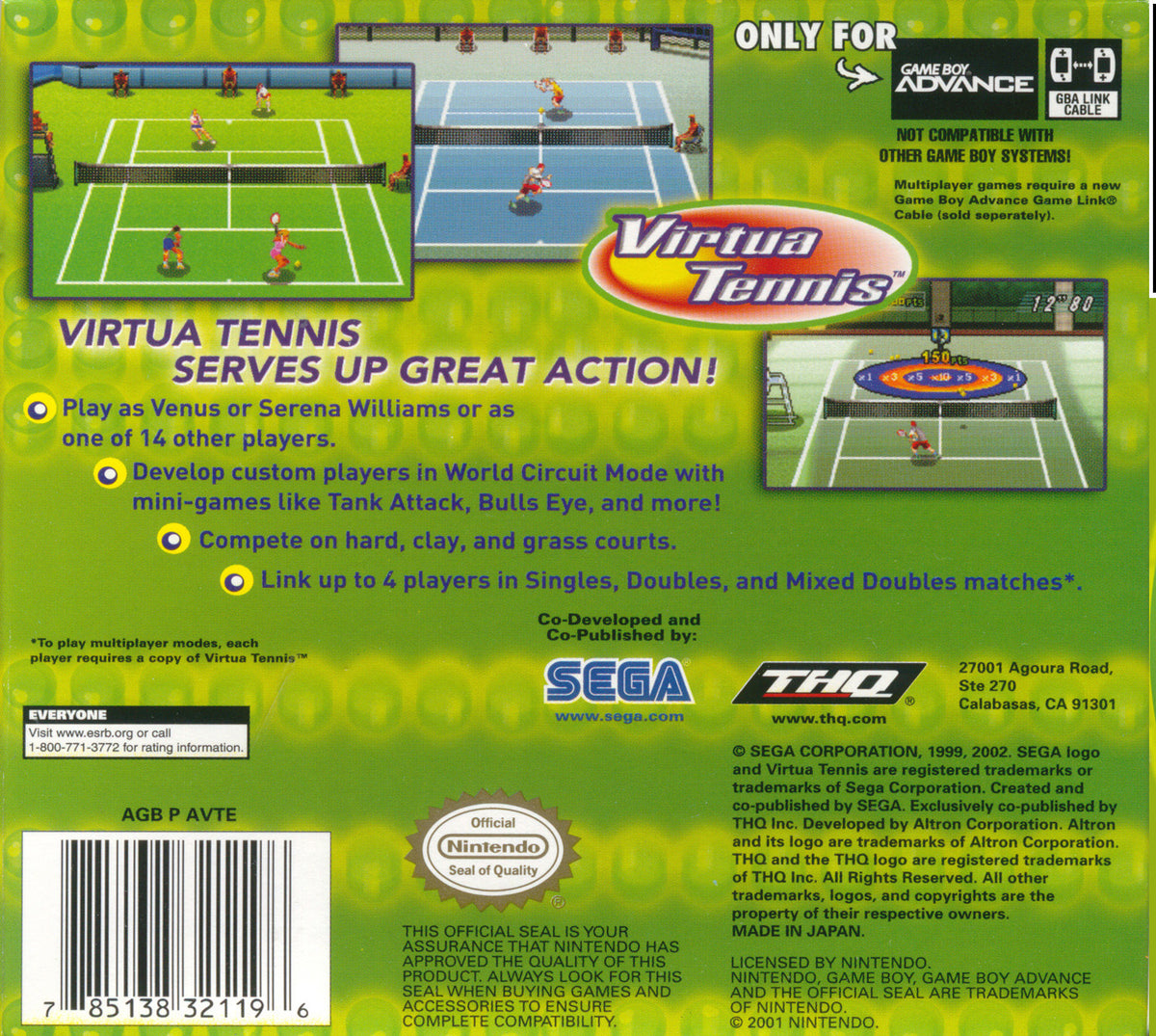 Virtua Tennis - back