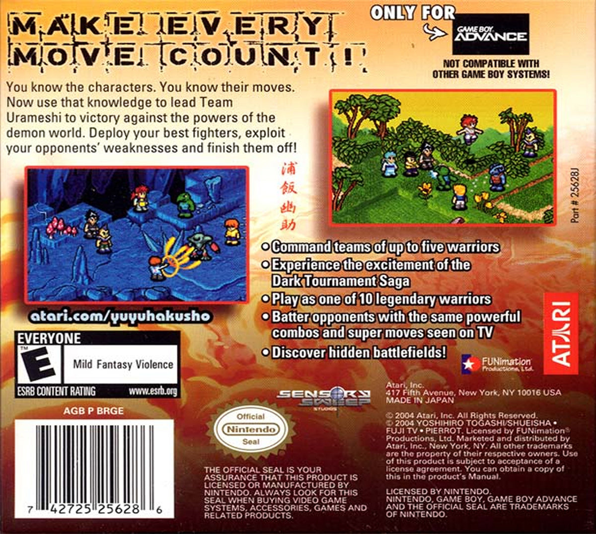 Yu Yu Hakusho Tournament Tactics - back