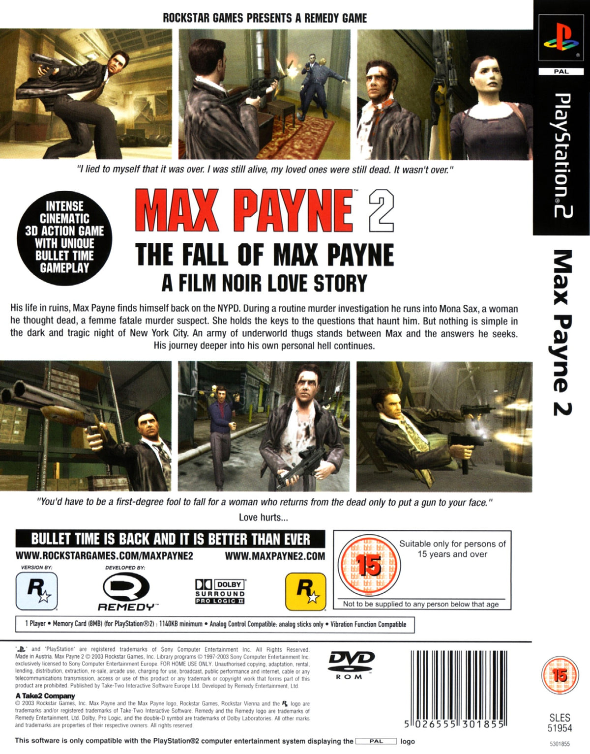 Max Payne 2 Fall of Max Payne - back