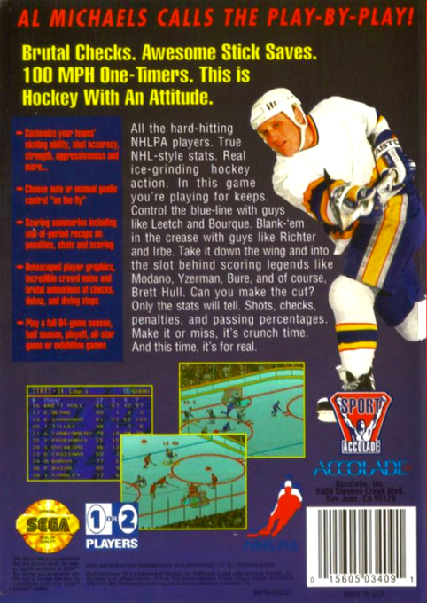 Brett Hull Hockey 95 - back