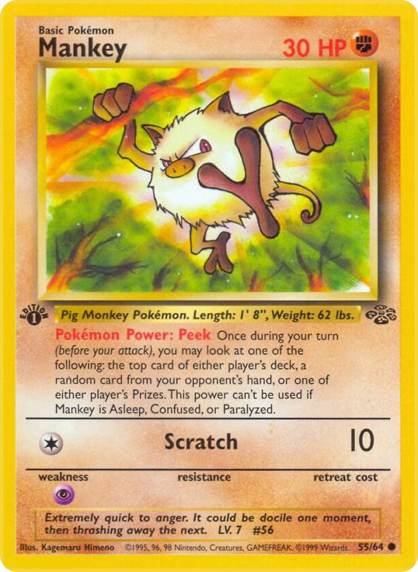 Mankey - 55/64 (Unlimited) - NM - front