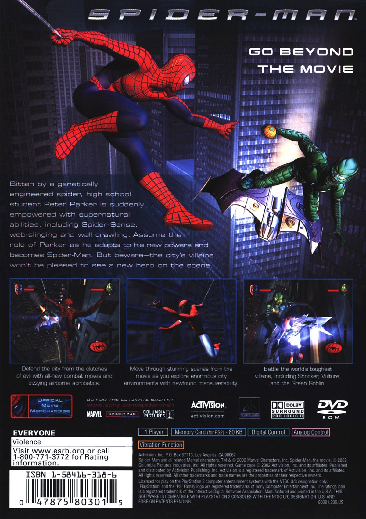 Spiderman - back