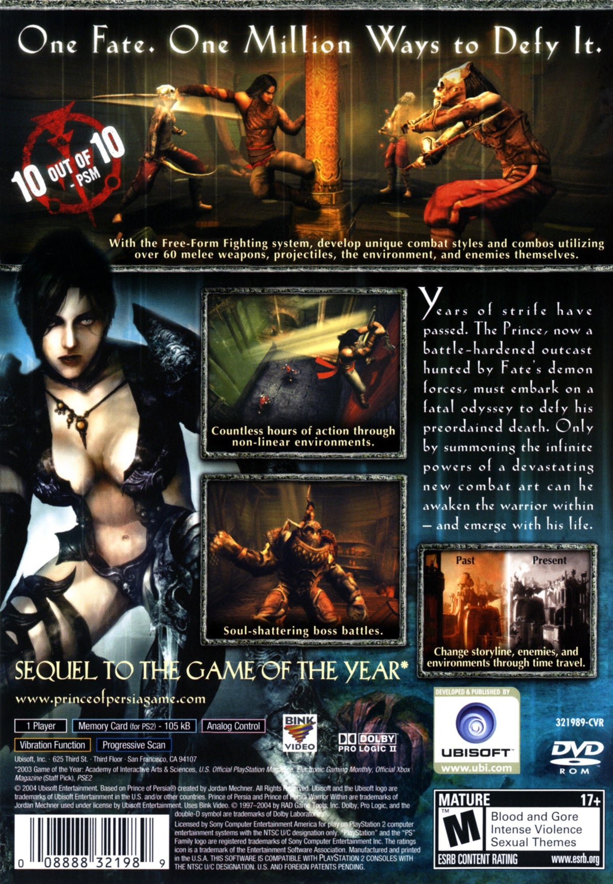 Prince of Persia Warrior Within - back