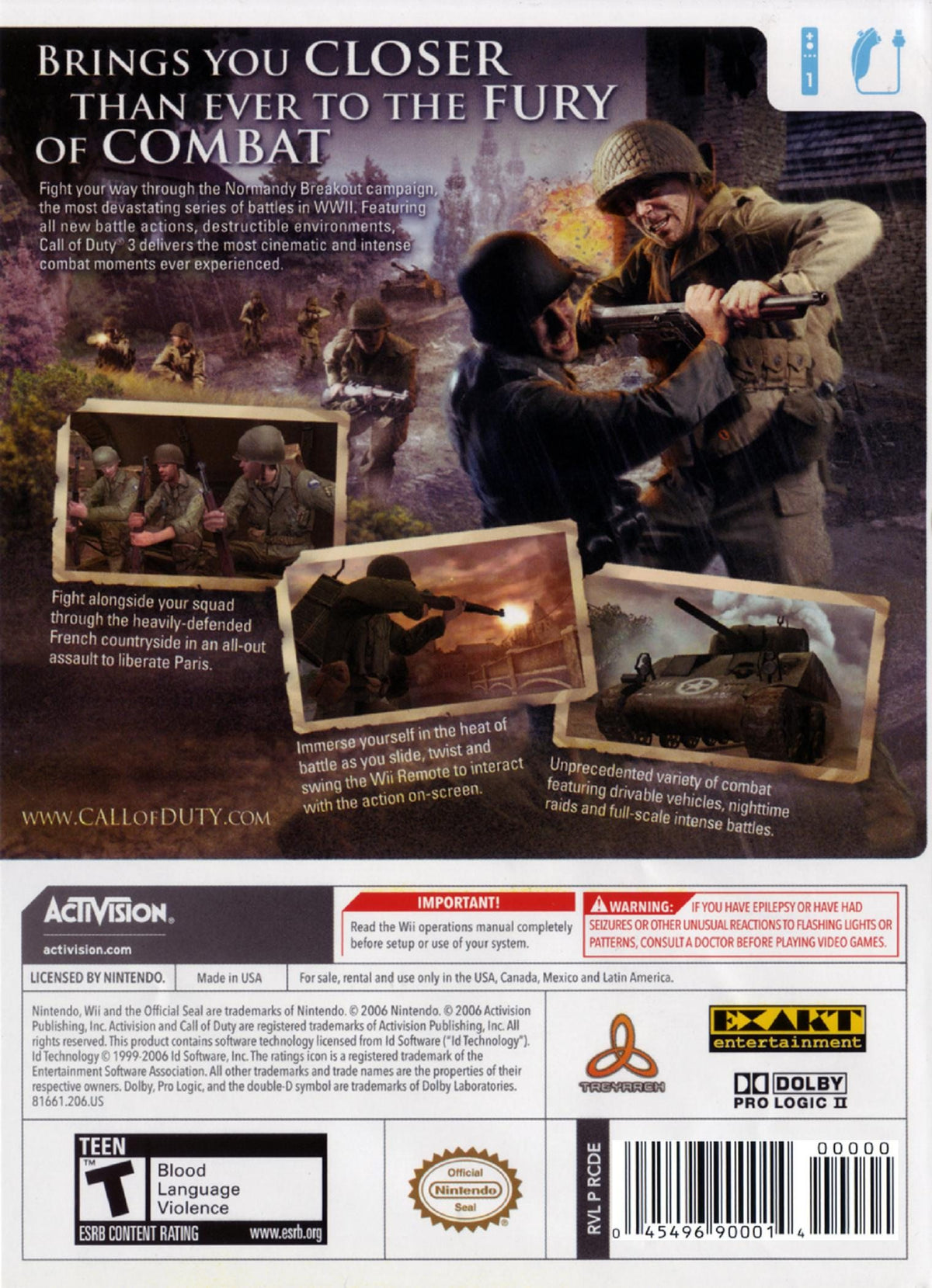 Call of Duty 3 - back
