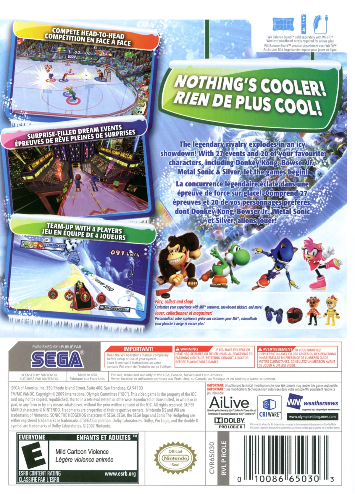 Mario and Sonic at the Olympic Winter Games - back