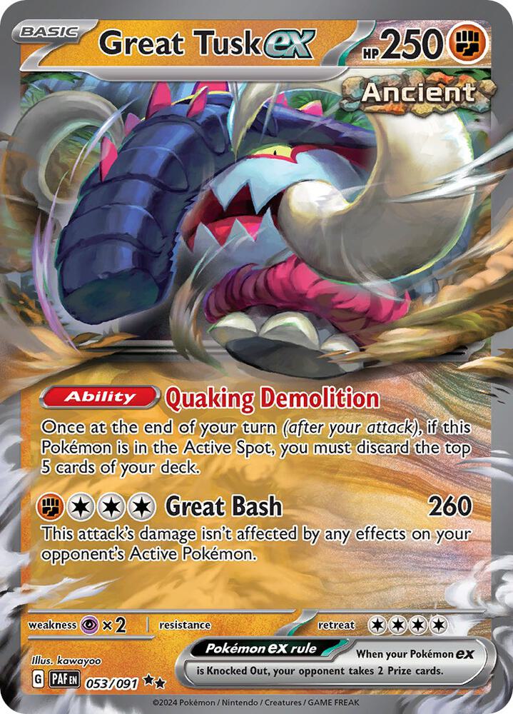 Great Tusk ex - 053/091 (Holofoil) - NM - front