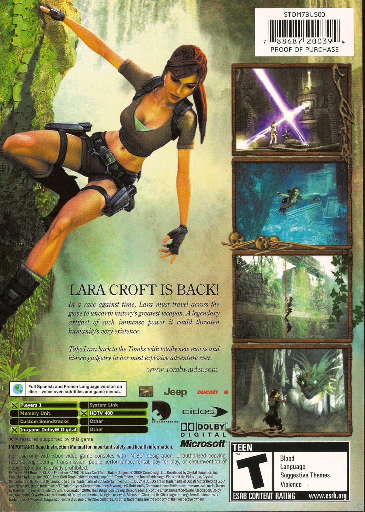 Tomb Raider Legend - back