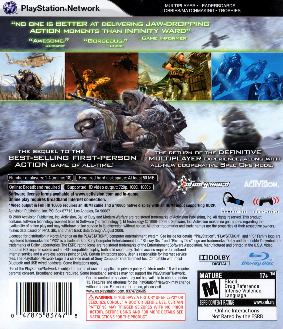 Call of Duty Modern Warfare 2 - back