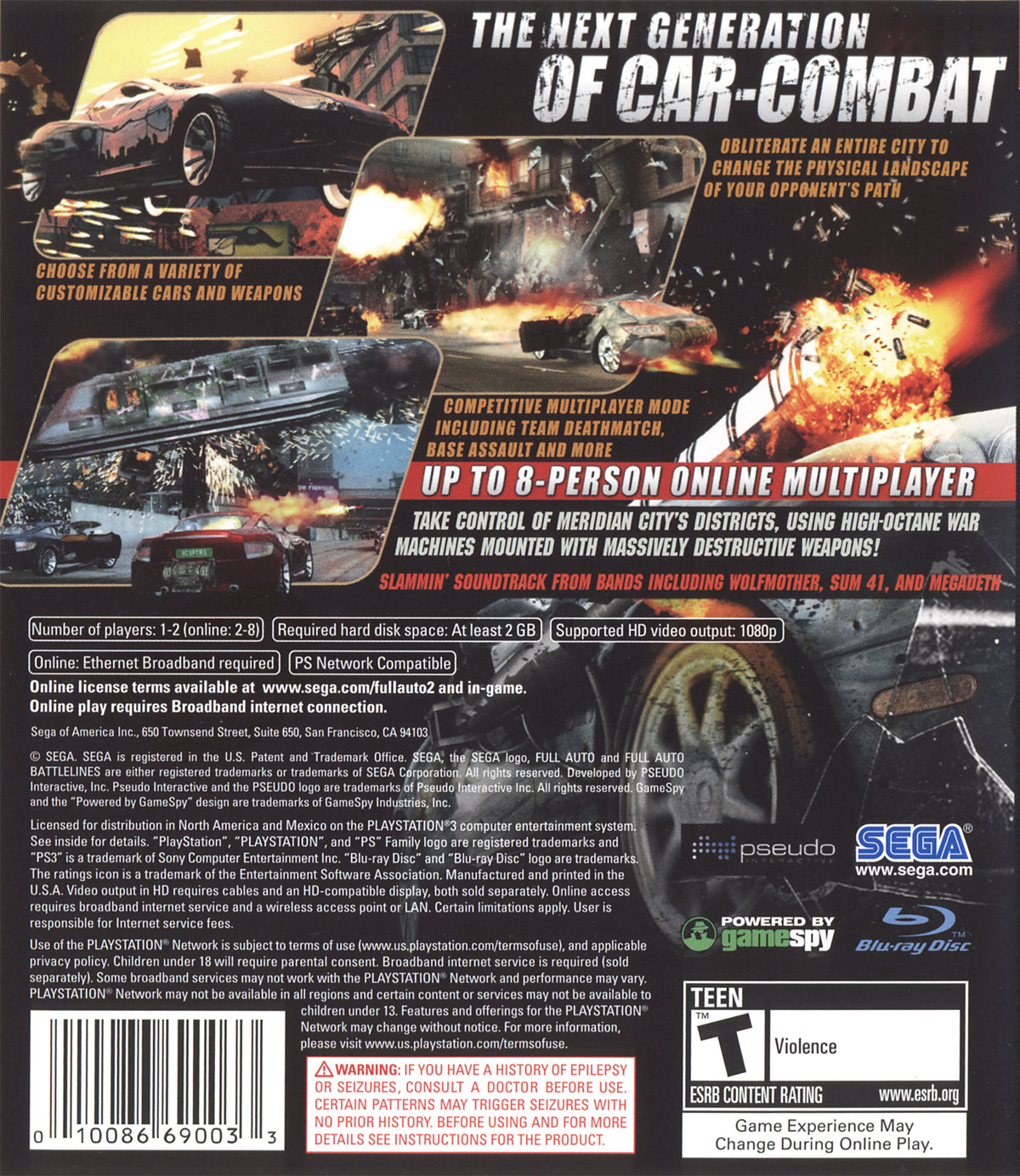 Full Auto 2 Battlelines - back