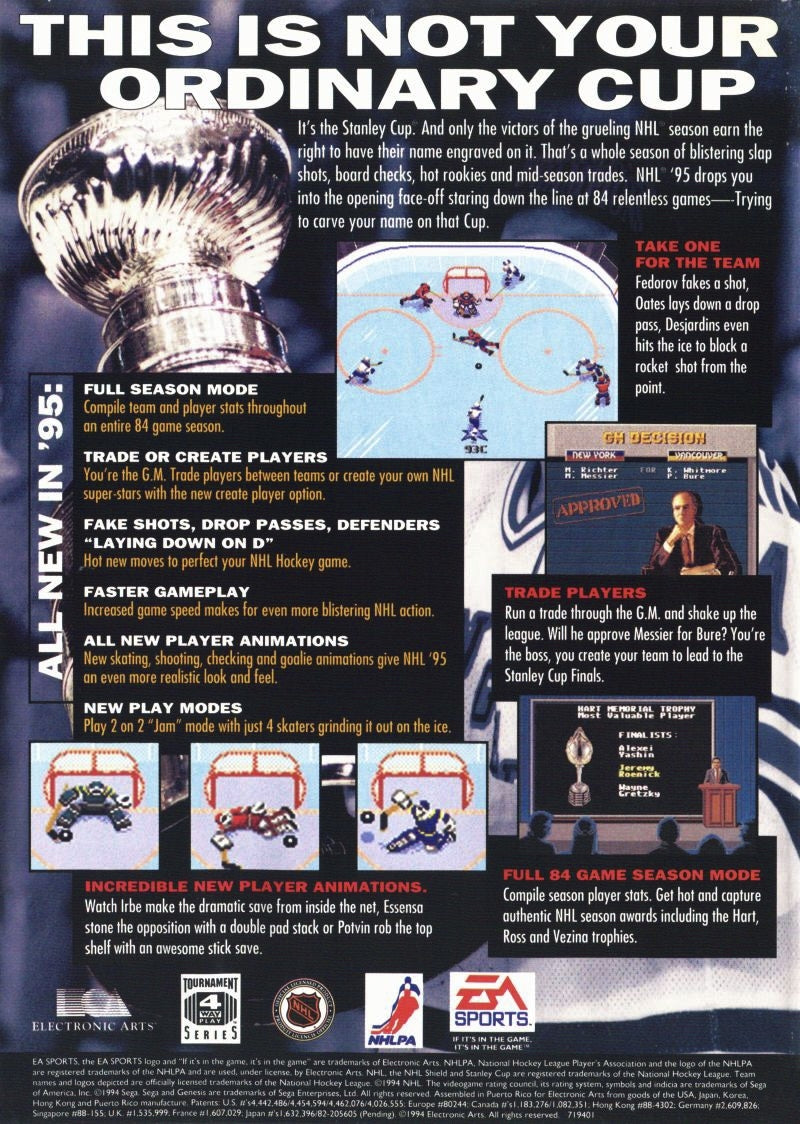 NHL 95 - back