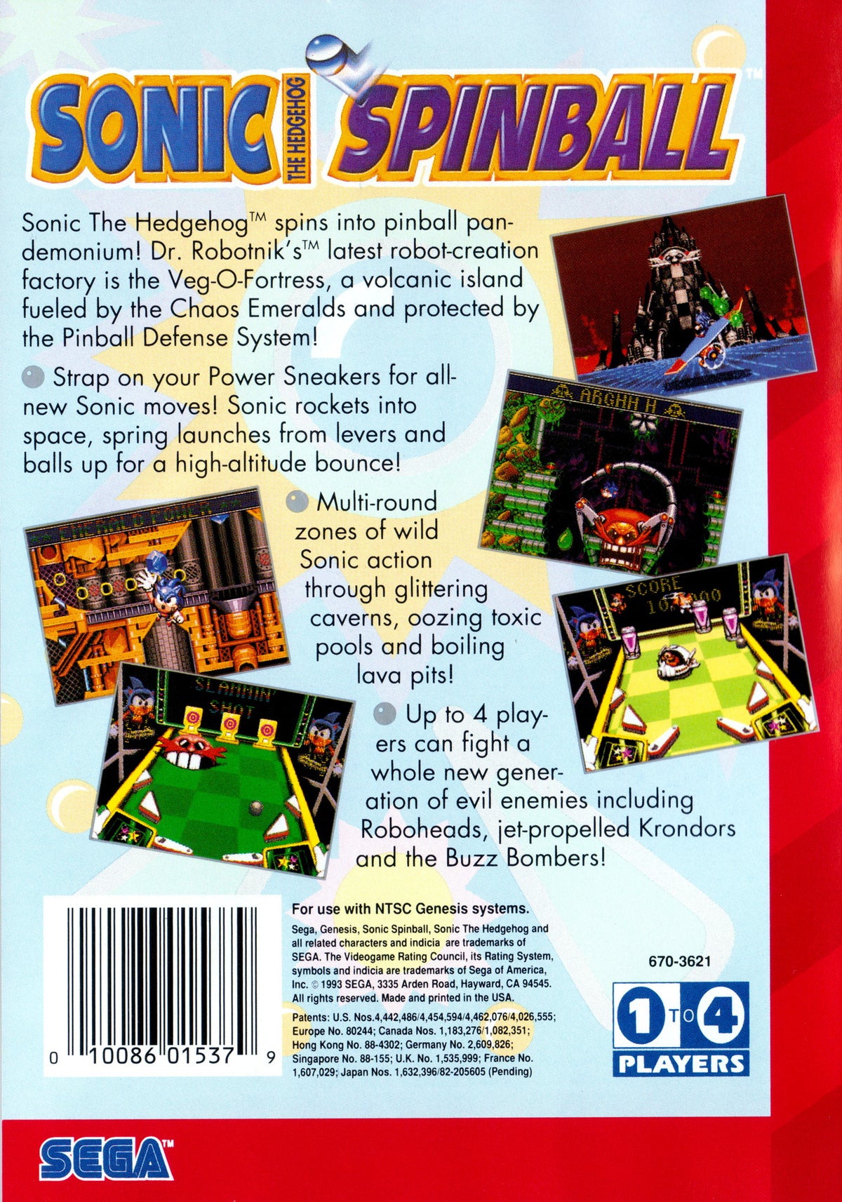 Sonic Spinball - back