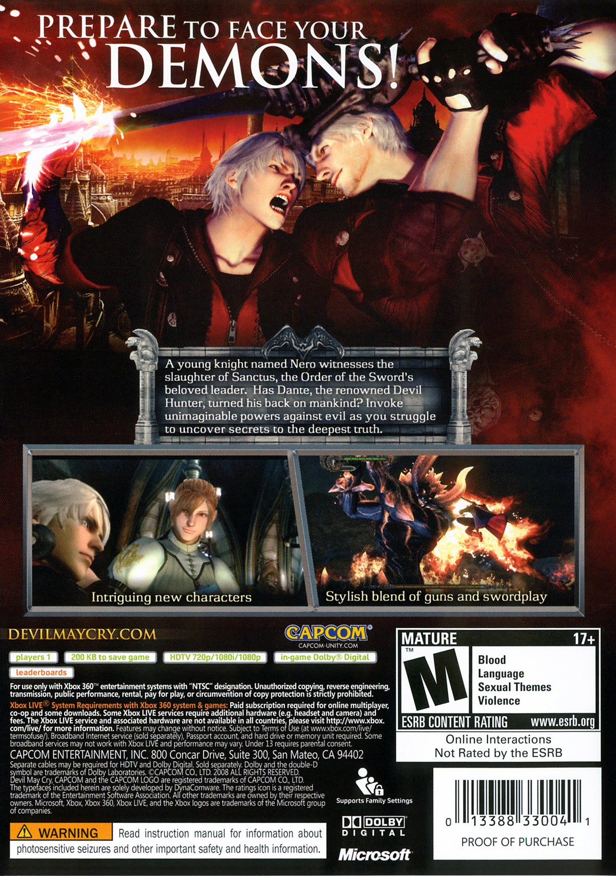 Devil May Cry 4 - back