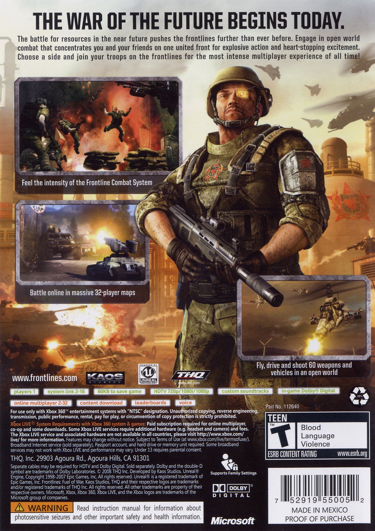 Frontlines Fuel of War - back