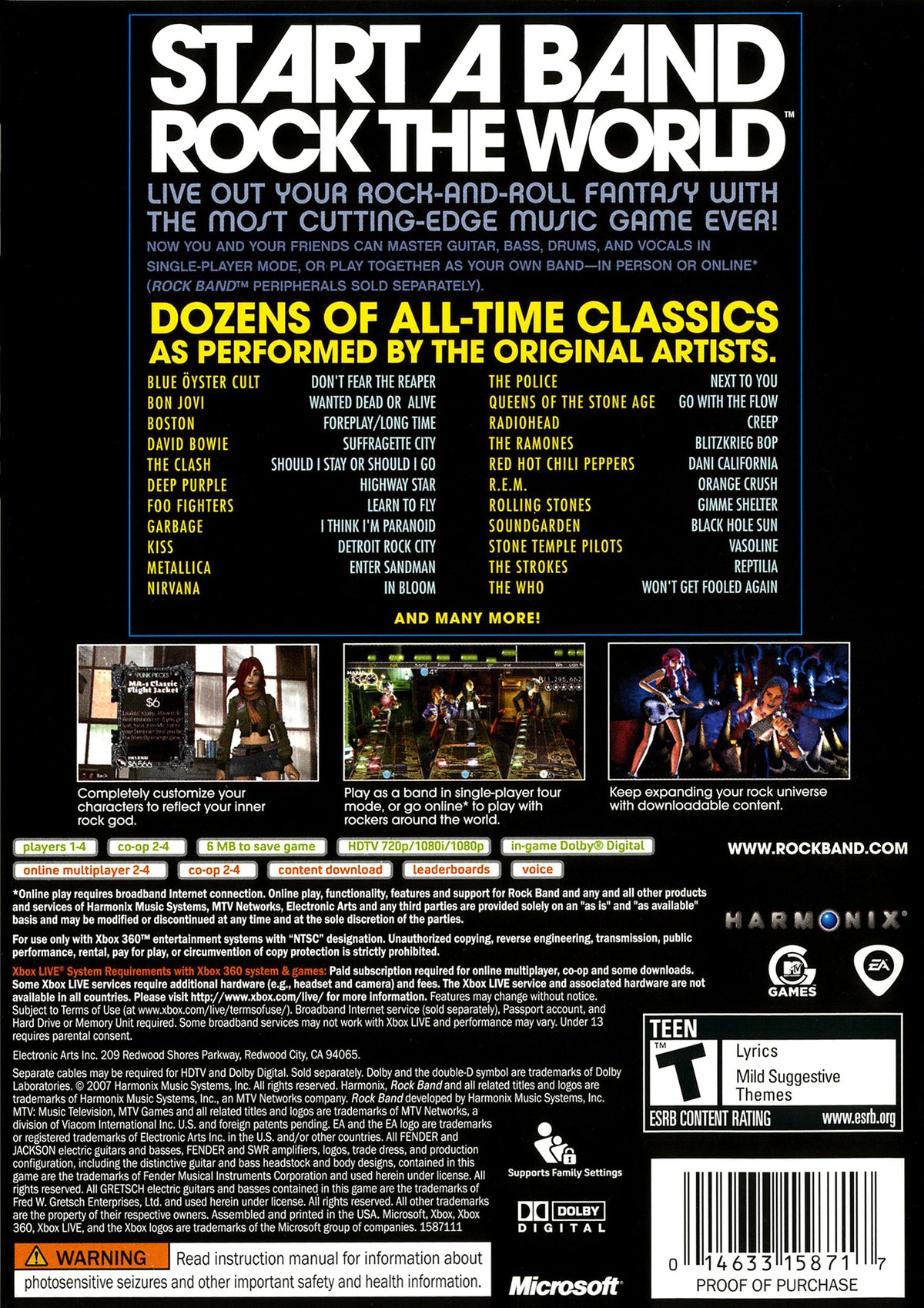 Rock Band - back