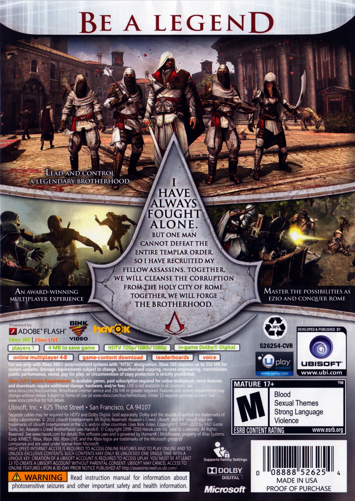 Assassin's Creed: Brotherhood - back