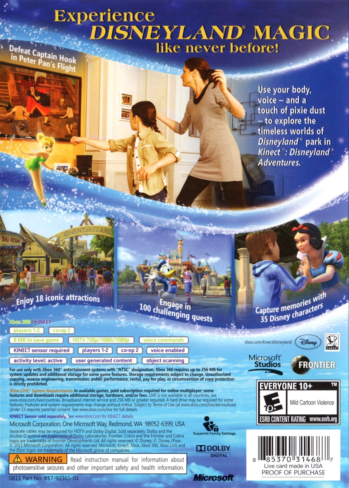 Kinect Disneyland Adventures - back