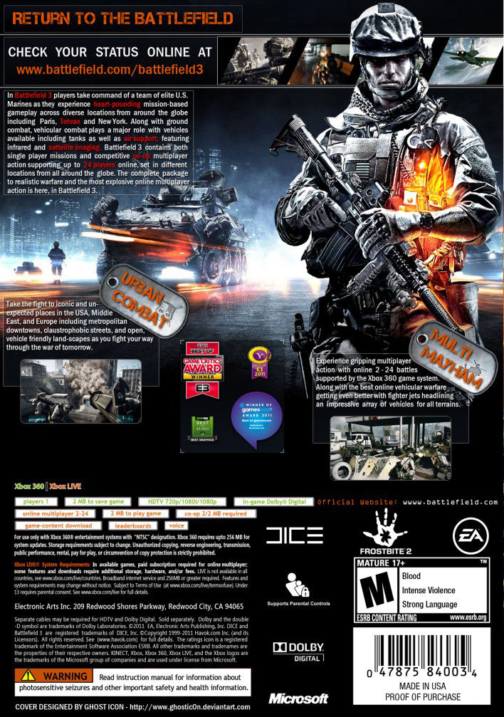 Battlefield 3 - back