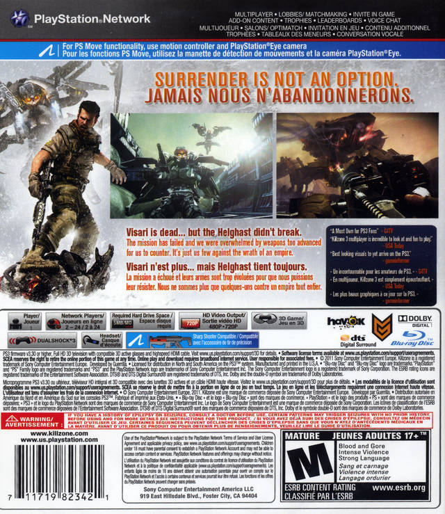 Killzone 3 - back