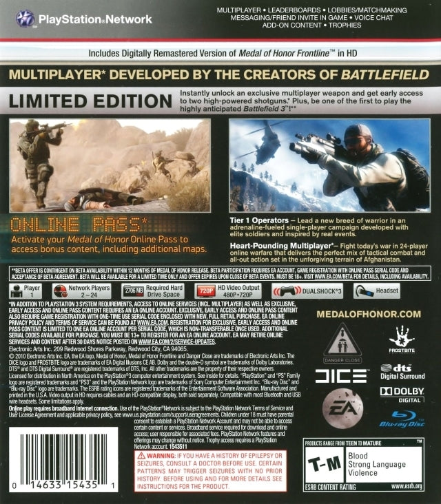 Medal of Honor Limited Edition - back