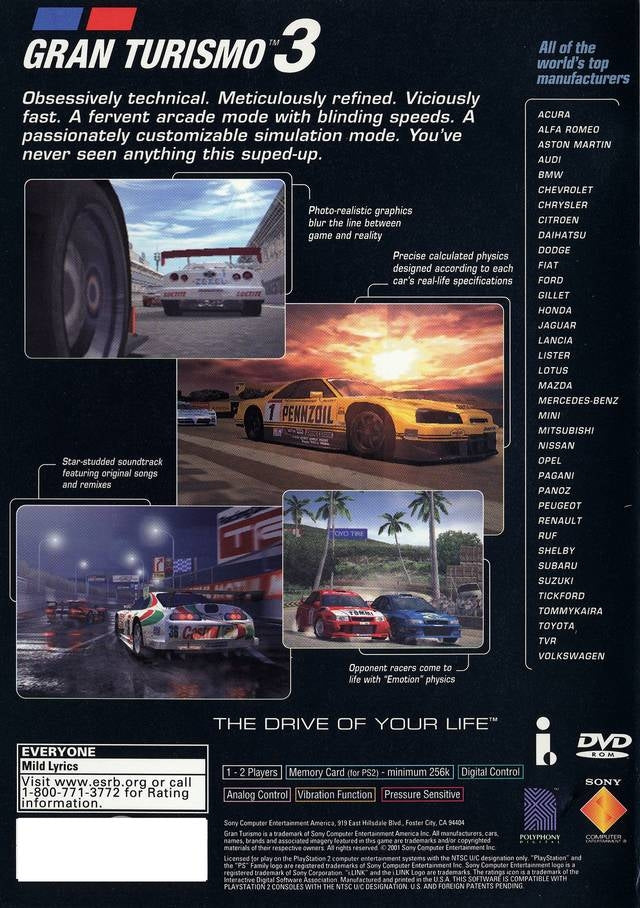 Gran Turismo 3 - back