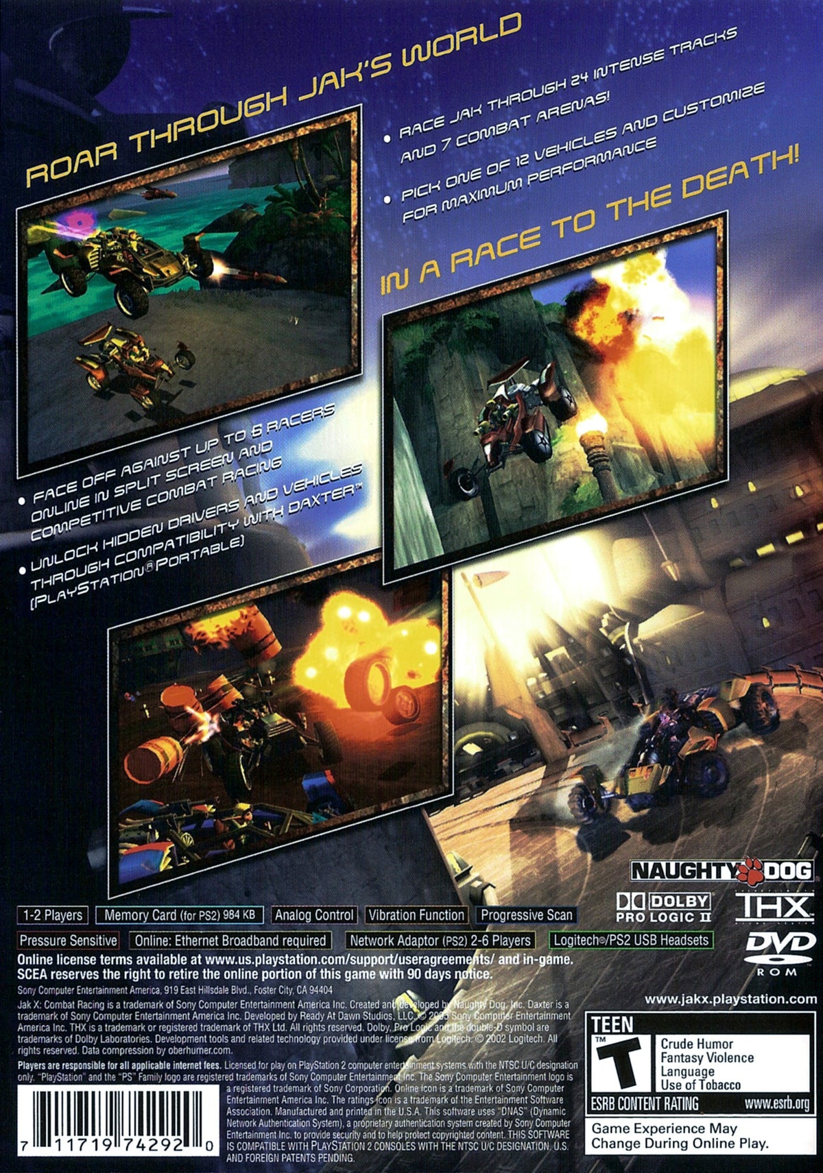 Jak X Combat Racing - back