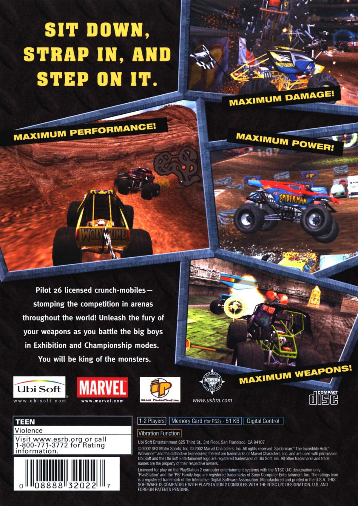 Monster Jam Maximum Destruction - back