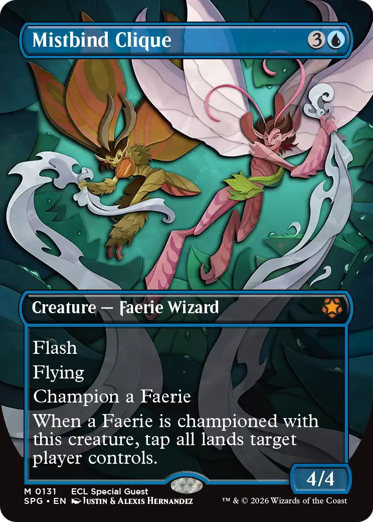 Mistbind Clique (131) - BORDERLESS - FULL ART (Foil) - NM - front