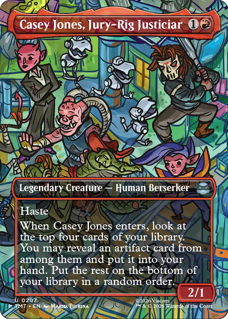 Casey Jones, Jury-Rig Justiciar (207) - BORDERLESS - FULL ART - LP - front