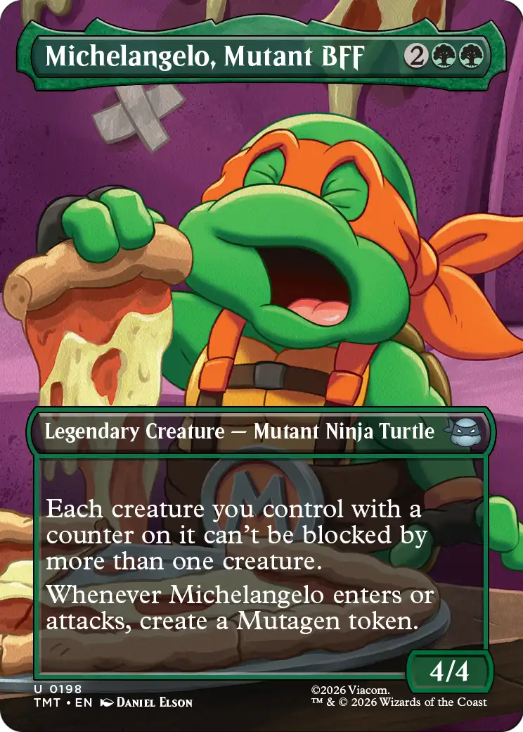 Michelangelo, Mutant BFF (198) - BORDERLESS - FULL ART - NM - front