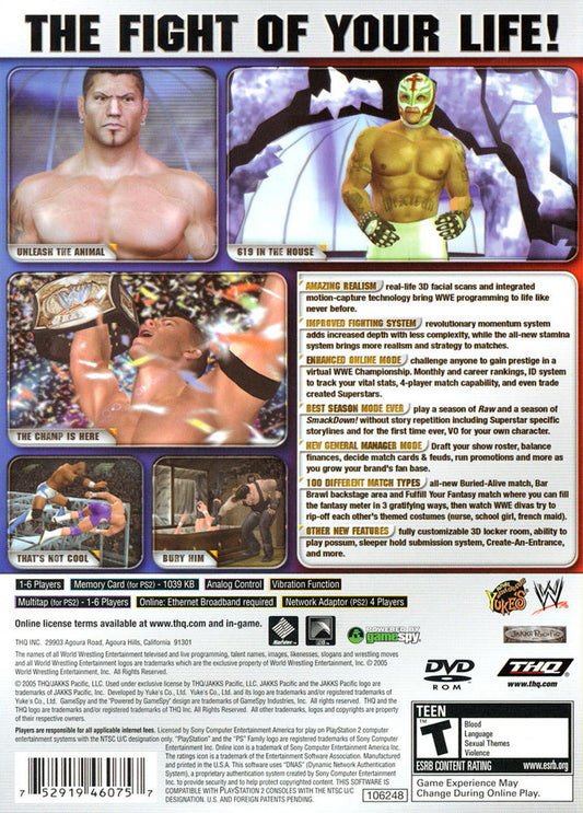 WWE Smackdown vs. Raw 2006 - back