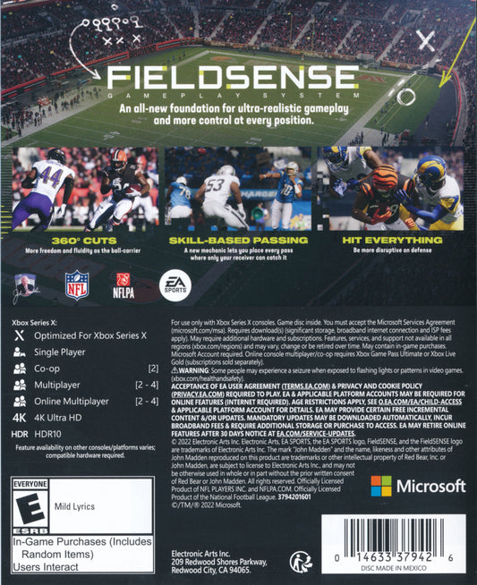 Madden NFL 23 - back
