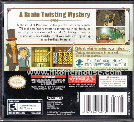 Professor Layton and The Diabolical Box - back