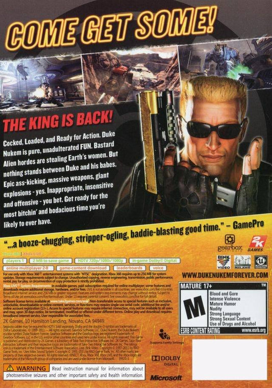 Duke Nukem Forever - back