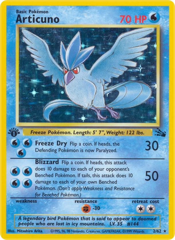 Articuno - 02/62 (Unlimited Holofoil) - LP - front